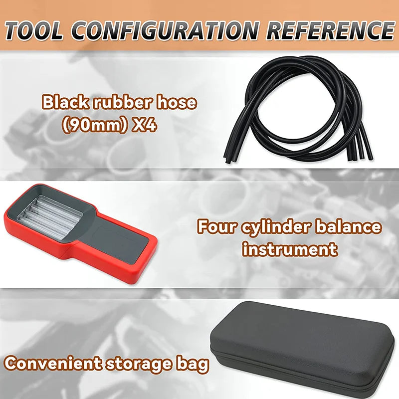 Universal Carburetor Synchronizing Carb Synchrometer Tool Synchronizer Vacuum Gauge Motorcycle 1 & 2 & 4 Cylinder Sync