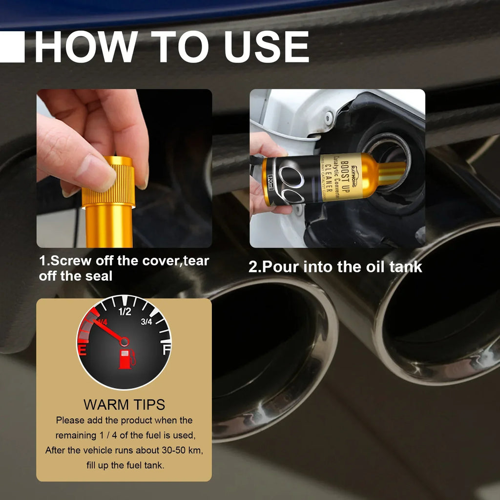 Catalytic Converter Cleaner Engine Carbon Deposit Remover Fuel System Cleaner for Improved MPG and Power Reduces Emissions