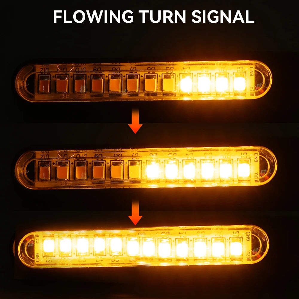 Motorcycle Led Turn Signals Directional Indicators Flashing Rear Tail Brake Flasher Light Stop Signal Light Motorcycle DRL Lamp