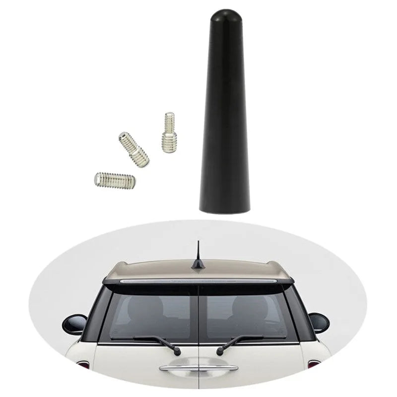 Car Short Antenna Replacement Universal Black Radio Antenna with Adapter Screws for Mini Cooper & Most Cars