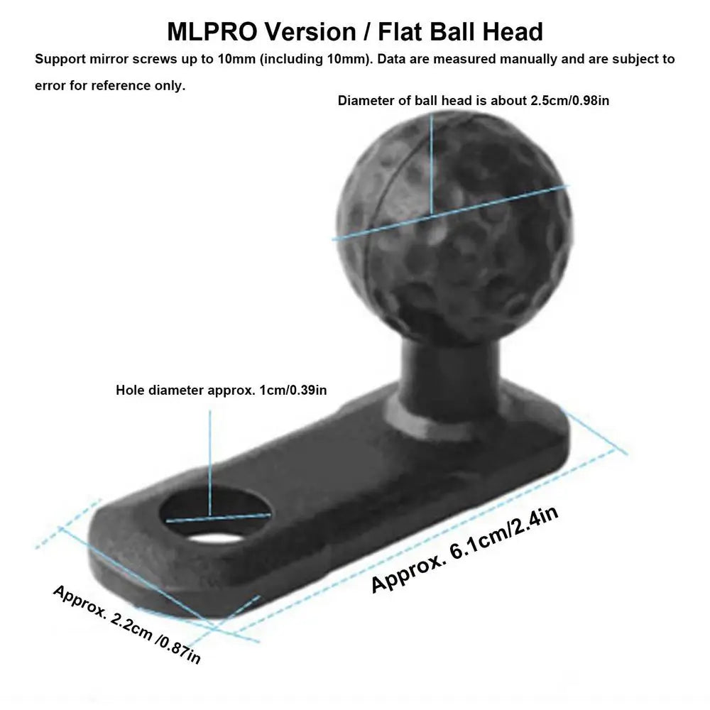 Angled Head Adapter Ball Base Angled Shock Absorbing Sturdy Alloy Ball Base Motorcycle Phone Holder Cycling Accessories for Bike
