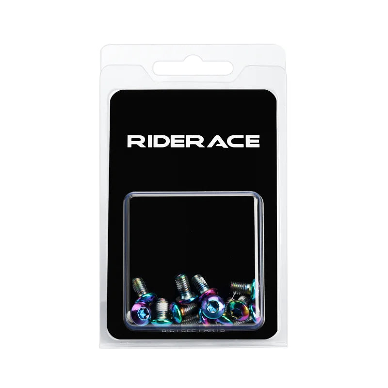 12Pcs Bicycle Disc Brake Screw M5X10mm T25 Plating Titanium Colorful MTB Bike Color Non-slip Disc Screw Cycling Accessories