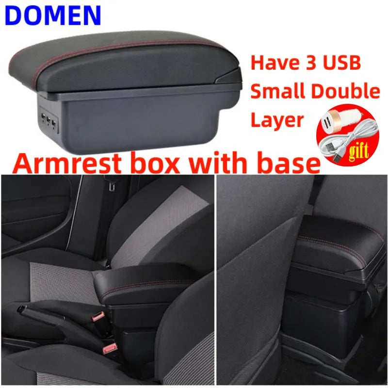 Car Armrest Box for Renault Clio 4 Captur Clio 3 III IV with Cup Holder Storage USB Ashtray Accessory