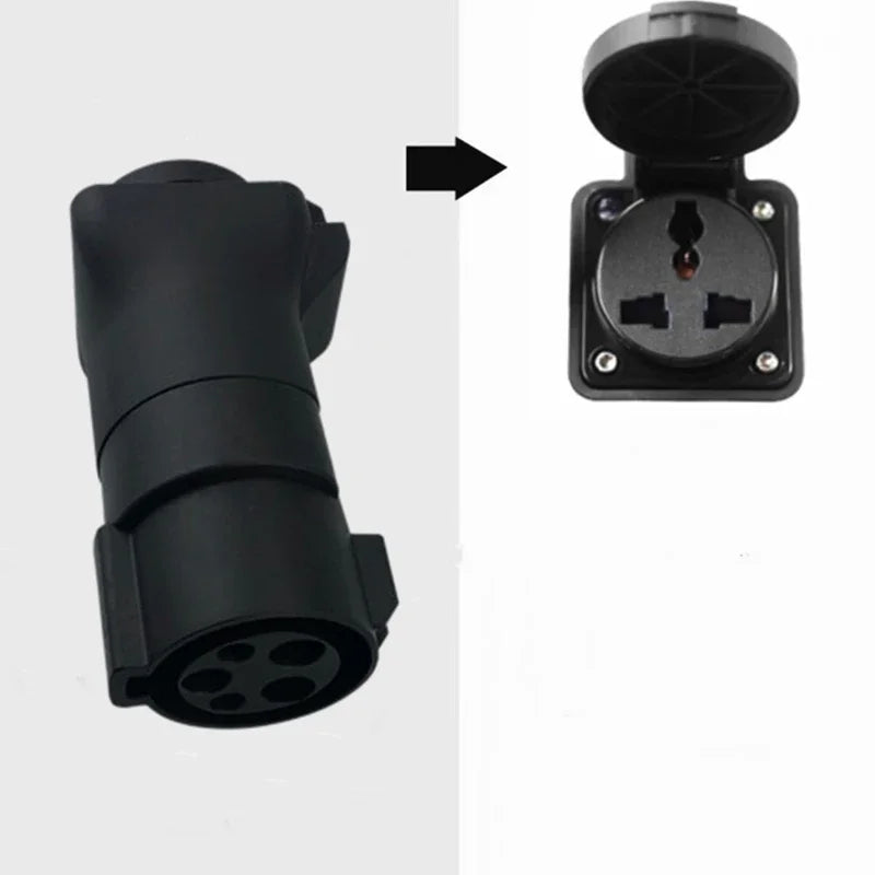EVSE J1772 To AC Universal Socket Adapter  Car Charger Connector Adaptor For 220V Electric Motorcycle Scooter RV Patrol Car