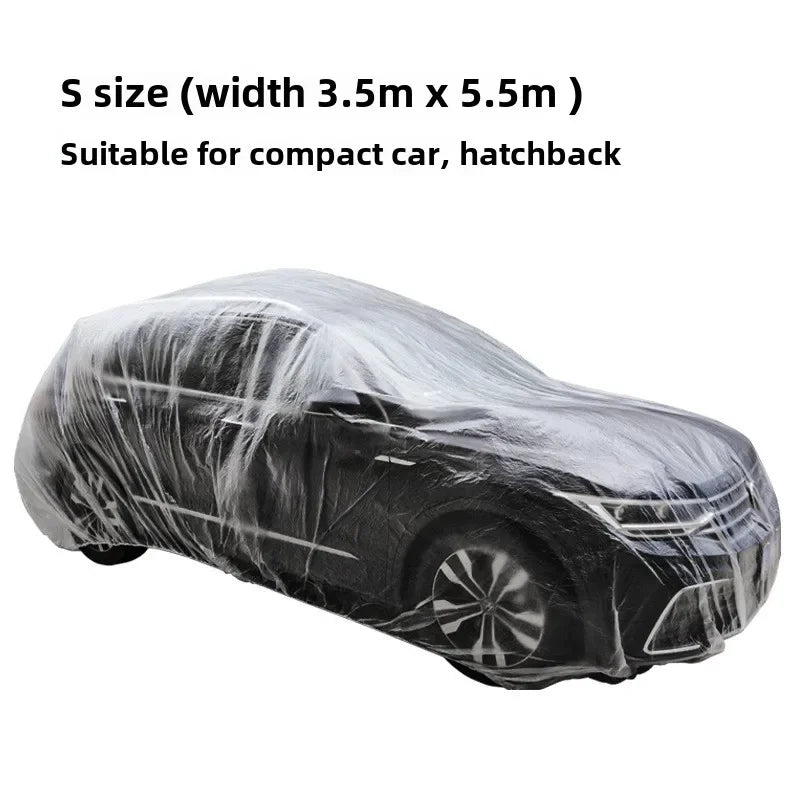 Disposable Transparent Car Cover Universal PEVA Dustproof Scratch Free Auto Protector for Indoor Use Vehicle Exterior Protection