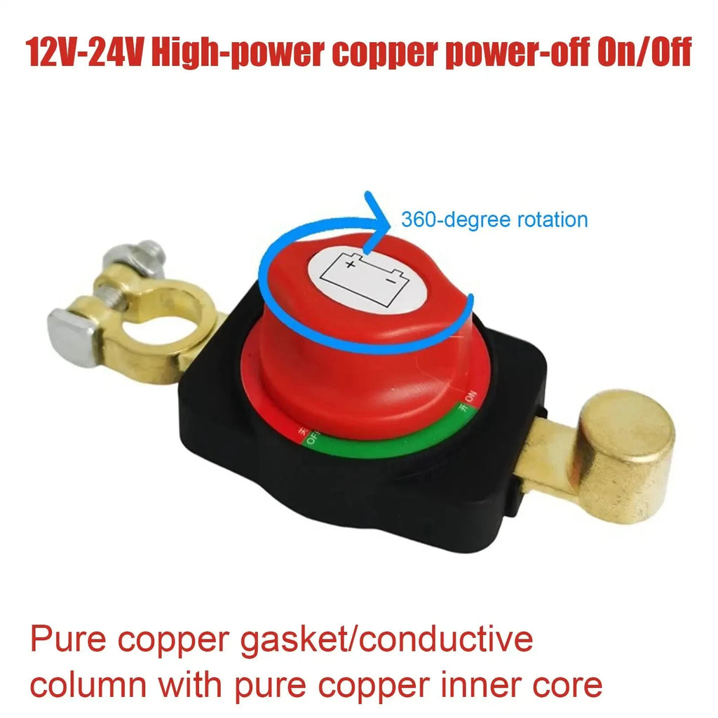 Universal Car Battery Disconnect Switch Manual Circuit Breaker Anti-Power Off Leakage Protector Universal Auto Parts 12V-24V
