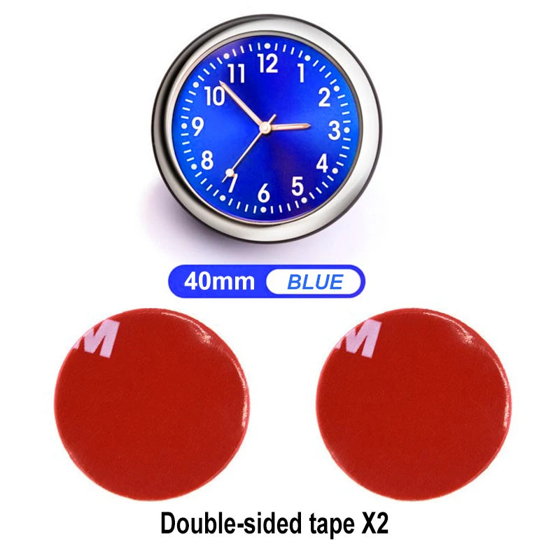 Mini Luminous Car Clock Automobiles Internal Stick-On Watch Mechanics Quartz Clocks Auto Ornament 40/43mm Mini Digital Clock