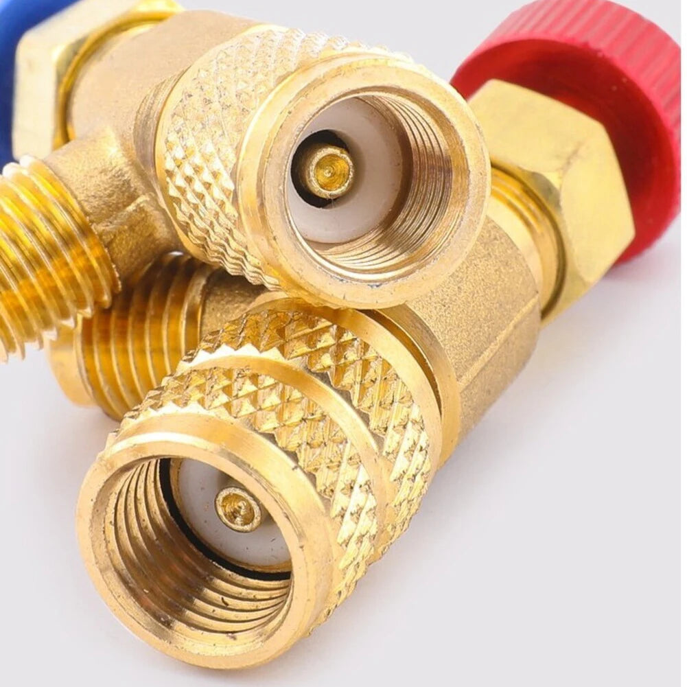 4PCS Safety Valves for Air Conditioning Systems Compatible with R22 R32 R410 Featuring 12 14 516 Quick Connector