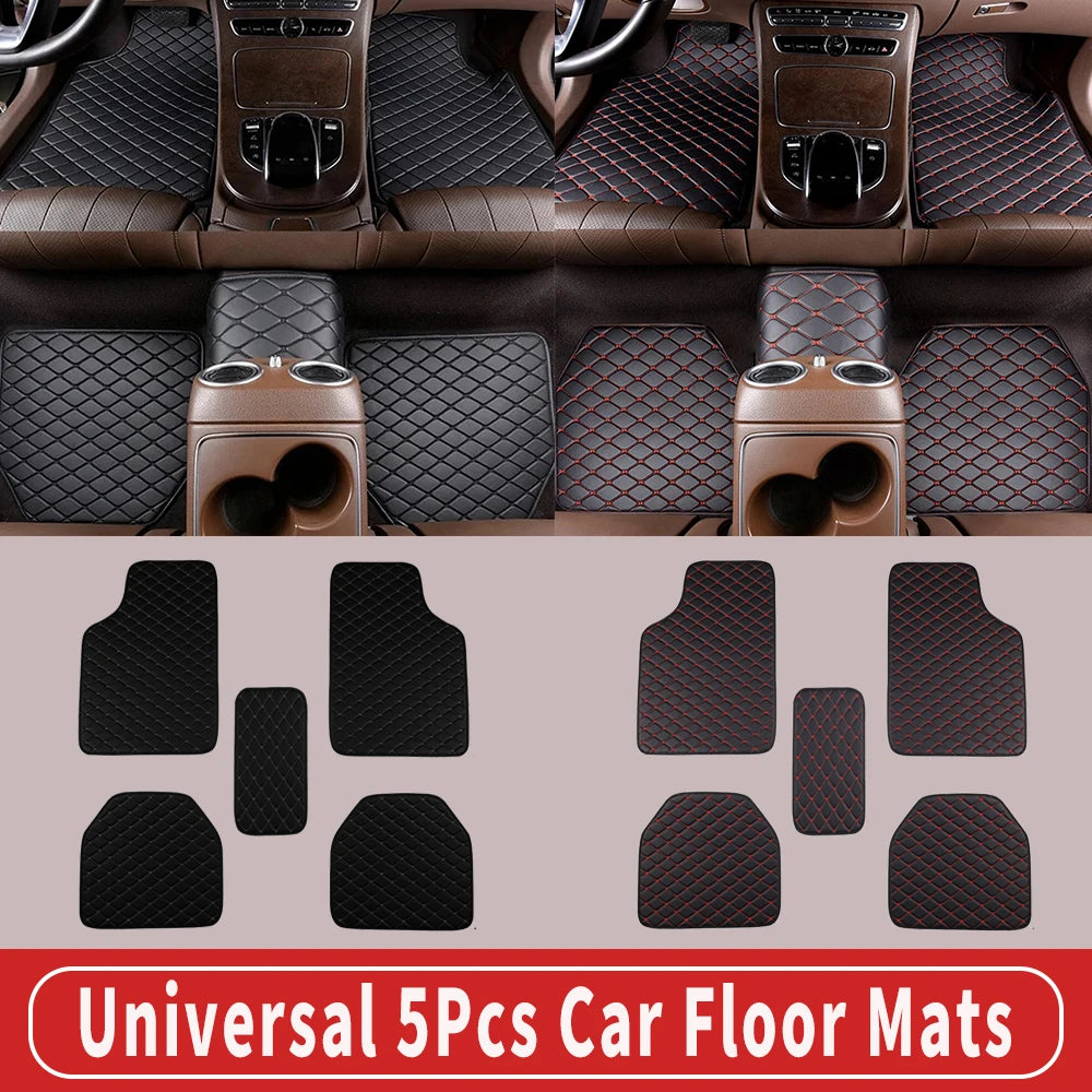 Universal Car Mats Waterproof PU Leather Auto Foot Pad Protector Automobile Interior Carpet Front Rear mats Set Car Floor Mats