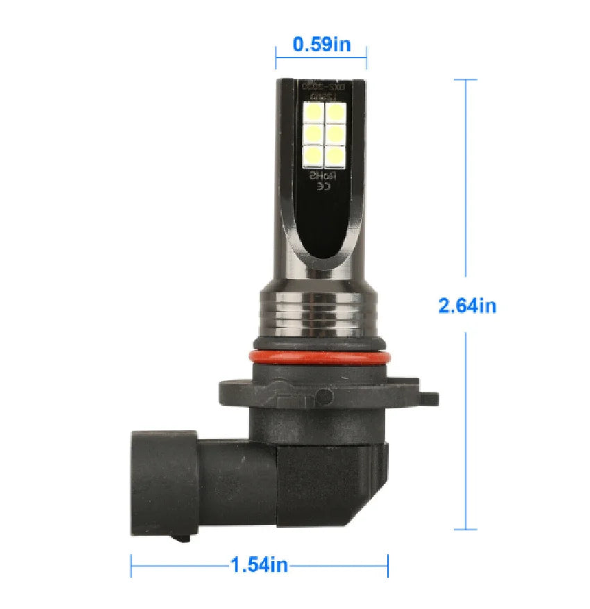 2PCS H8 H11 Led HB4 9006 HB3 9005 Fog Lights Bulb 3030 12SMD 6000K White Car Driving Running Lamp Auto Front Lamp Leds Light 12V