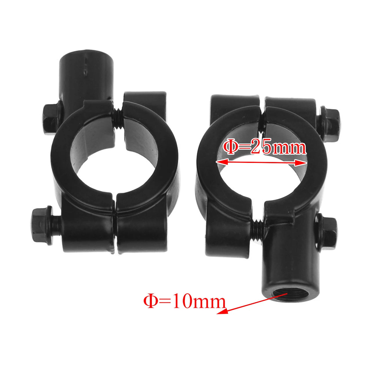 2PCS Black Silver Motorcycle Handlebar Mirror Mount Clamp Rear View Mirror Holder Bracket  22mm 10mm 8mm 10mm 25mm For Harley