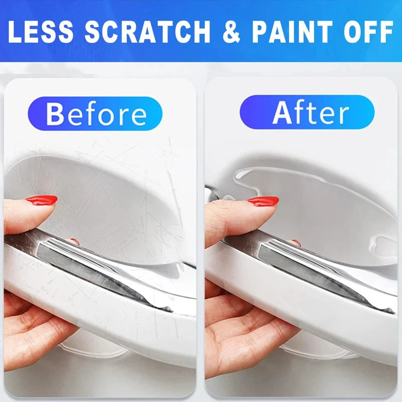 8Pcs Car Door Handle Bowl Anti-Scratch Protective Stickers Universal Invisible Protection Film Anti-Collision Strip Accessories