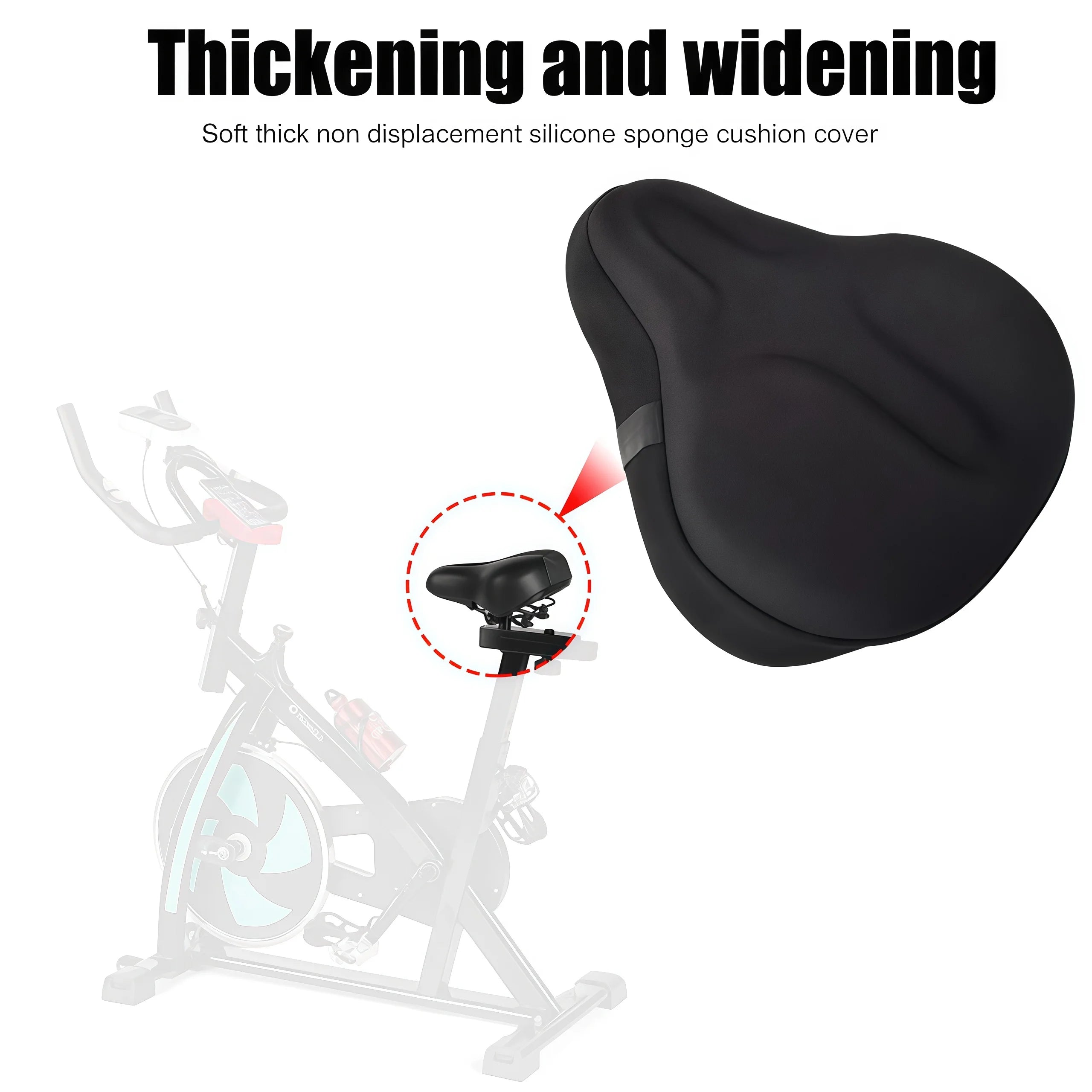 Universal Gel Bike Seat Cushion Cover, Comfortable Shockproof Bicycle Saddle for Electric Bike Road MTB Cycling