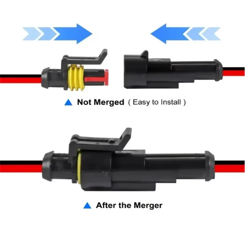 5 SET Waterproof 2 Pin Wire Connectors - 20 AWG Automotive Connector Kit for Car, Truck, Motorcycle, and Marine Boat