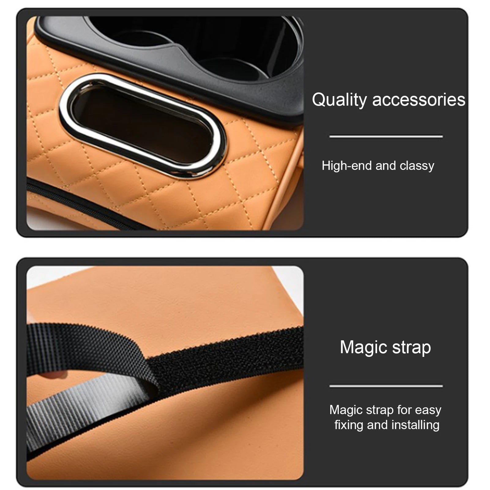 Car Armrest Box Heightening Cushion With Cup Holder Tissue Box Side Storage Pocket For Auto Interior Arm Rest Cover Height Pad