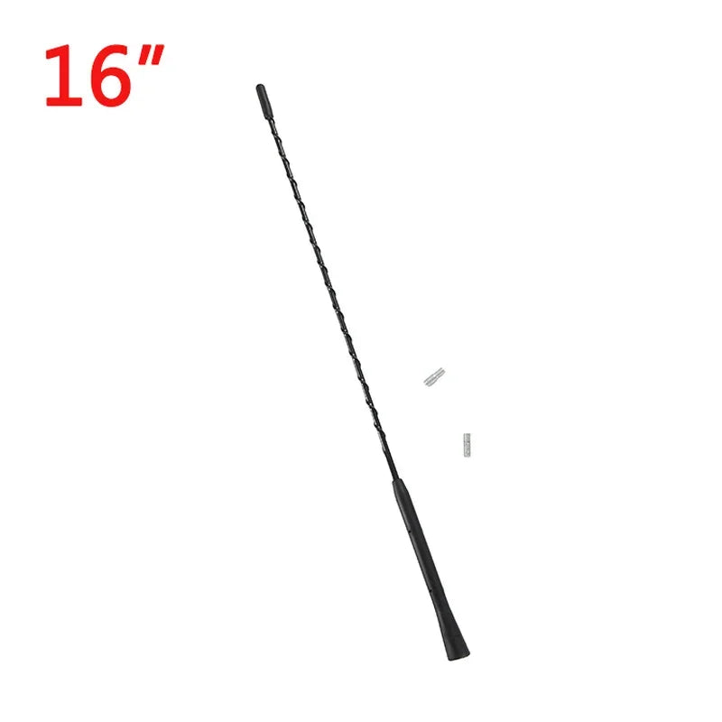 9/11/16 Inch Universal Car Anti-noise Flexible Roof Mast Whip Stereo Radio FM/AM Signal Aerial Amplified Antenna With Two Screws
