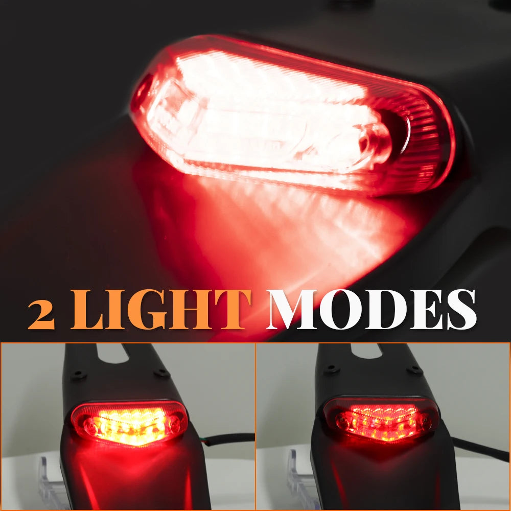 Motorcycle Tail Light For Enduro Off-Road Bike For Kawasaki Honda brake Lamp Motorcycles Rear Fender License Plate Bracket