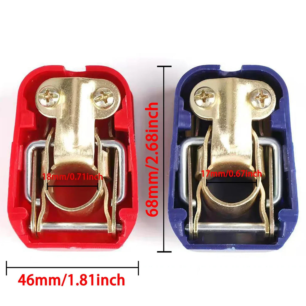 Car Battery Terminals Top Post Auto Connector Clamps Positive & Negative Electrode 1Pair Car Accessories Quick Release Lift Off