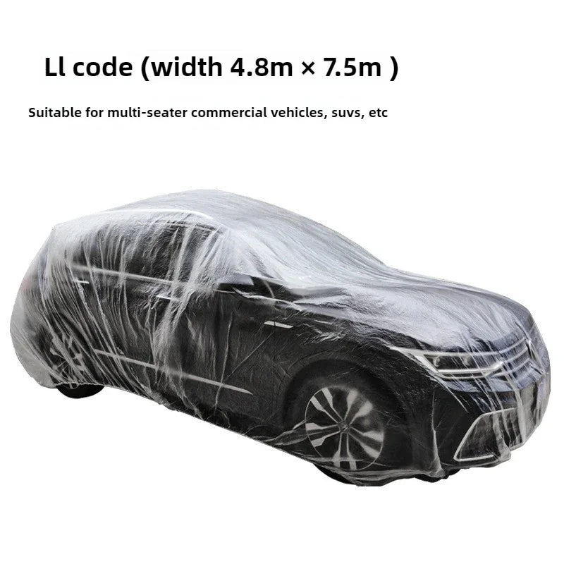 Disposable Transparent Car Cover Universal PEVA Dustproof Scratch Free Auto Protector for Indoor Use Vehicle Exterior Protection