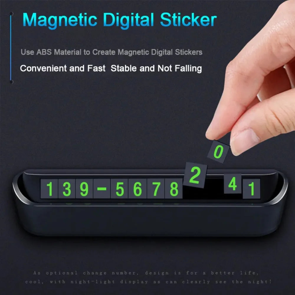 Car Phone Number Card Temporary Parking Card Plate Telephone Number Car Park Stop Automobile Accessories Car-styling 13x2.5cm