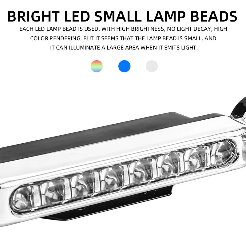 2pcs Car LED Daytime Headlight With Wind Powered Fan Floodlights Auxiliary Lighting Motorcycle Lamp For Enhanced Visibility