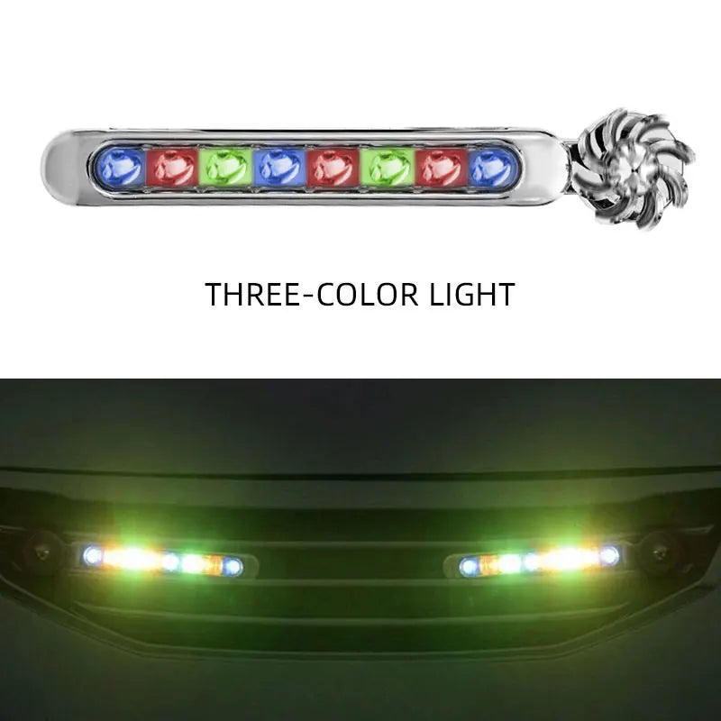 2pcs Car LED Daytime Headlight With Wind Powered Fan Floodlights Auxiliary Lighting Motorcycle Lamp For Enhanced Visibility
