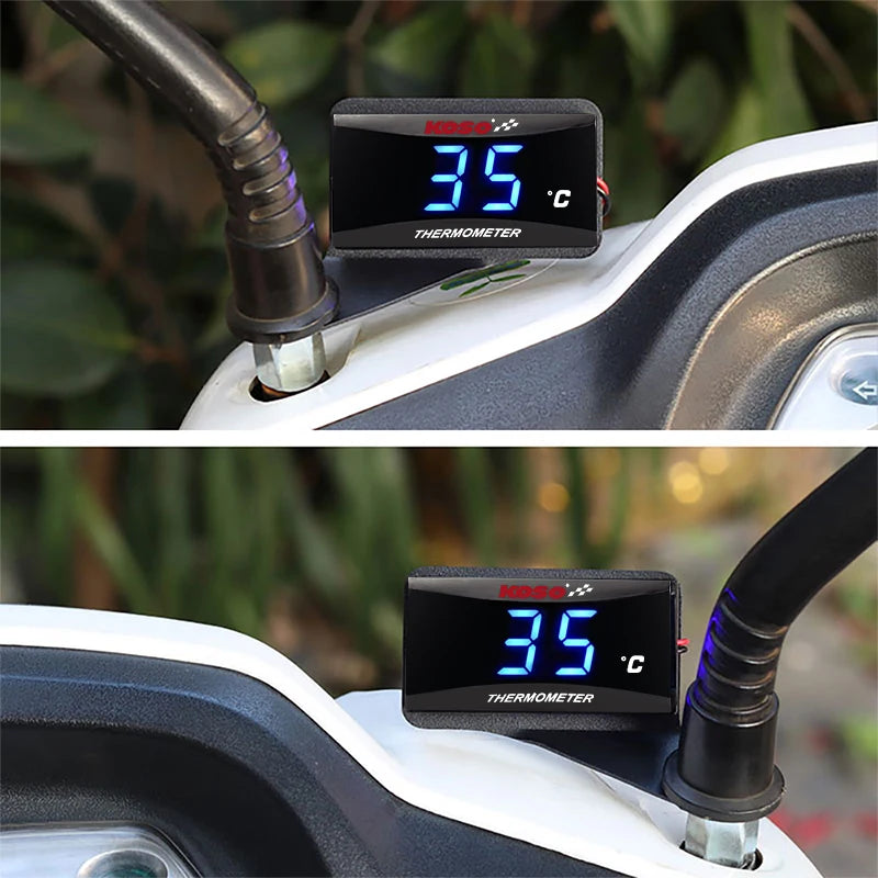 KOSO Oil Temperature Gauge Motorcycle Universal Oil Temperature Sensor LCD Digital Screen Mini Meter