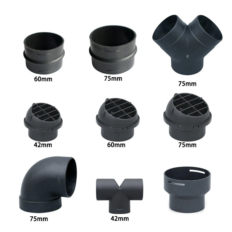 42/60/75mm Car Heater Duct Pipe Joiner Connector Heater Ducting Straight Joint Hose Tube Connector For Eberspacher or Webasto