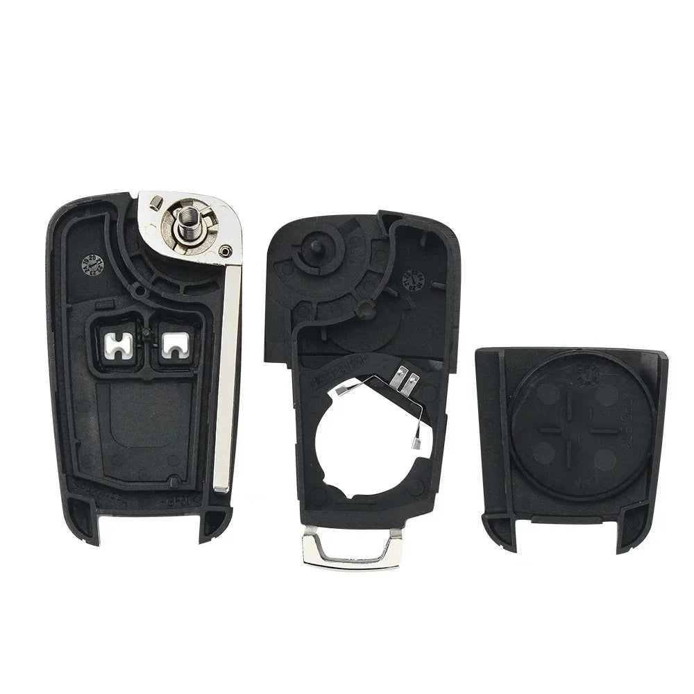 KEYYOU 2 Buttons Car Folding Flip Key Housing Replacement For Opel For Astra J For Corsa E Automobile Key Shell Fob Cover Case