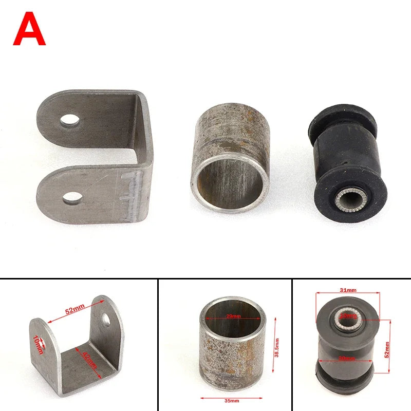 Swing Arm Support Buffer Sleeve With Steel Bushing Hanging Lugs Kit For ATV Go Kart Scooter UTV Buggy Quad Bike Suspension Parts