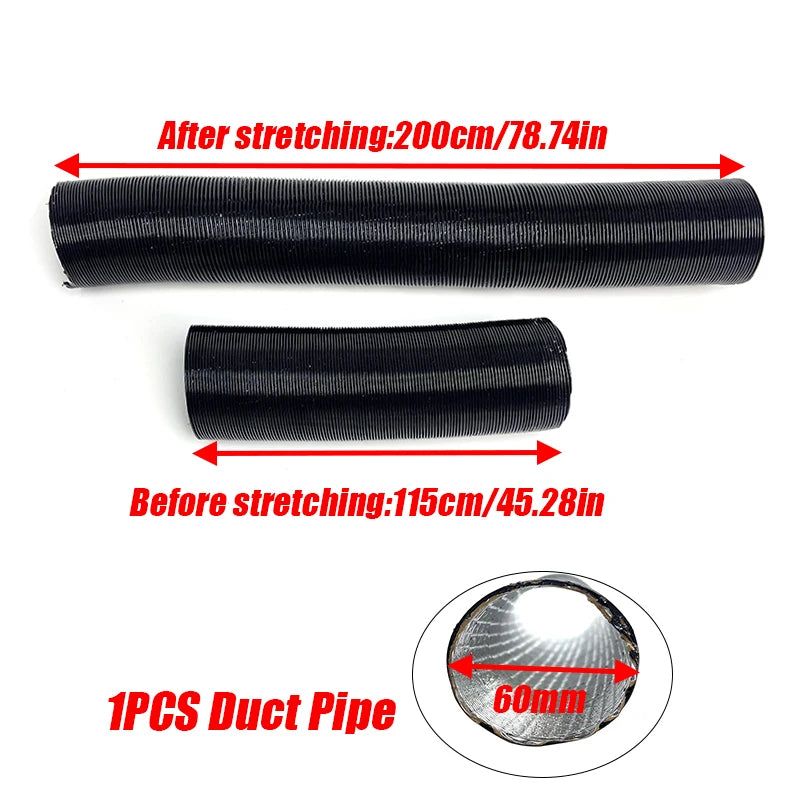 25/42/60/75/90mm Diameter 60-200cm Lenght  Air Diesel Parking Heater Duct Pipe Tube Hose For Webasto Eberspacher Car Camper