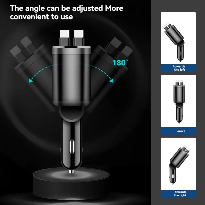 One-to-five vehicle mobile phone charger, supporting super-fast charging, with ambient light and starry sky light