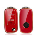 TPU Car Flip Key Case Cover Shell Fob For Volkswagen VW Polo Golf Passat Tiguan Beetle Caddy Eos Skoda Octavia Seat Leon Altea