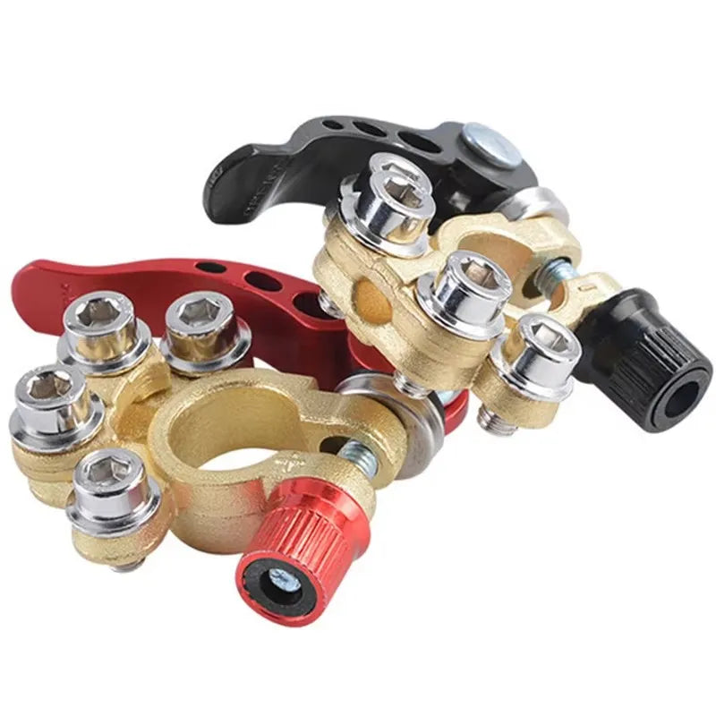 1 Pair/2 Pieces 12V 24V Car Battery Terminals Quick Disconnect Car Wiring Harness Connector Wire Cable Cut-Off Connector Car Accessories