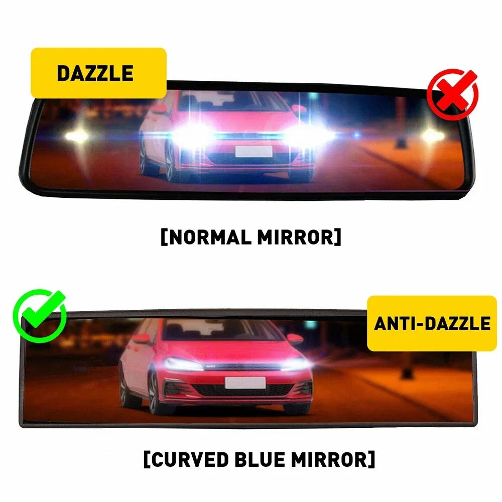 Car Baby Rear View Mirror - Wide Angle Convex Anti Glare Large Vision Panoramic Interior Auxiliary Monitor Mirror