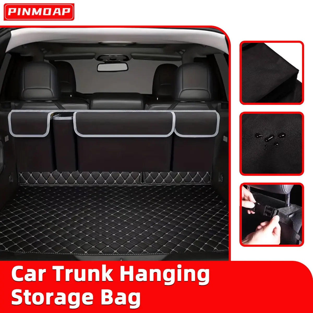 PINMOAP Oxford Cloth Car Trunk Storage Bag Hanging Car Trunk Storage Bag Large Capacity Rear Seat Storage Bag Hanging Bag