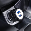 Car Dual USB Charger Port Fast Adapter Car Accessories Interior for Woman Car Bling USB Styling Diamond Car Accessories Interior