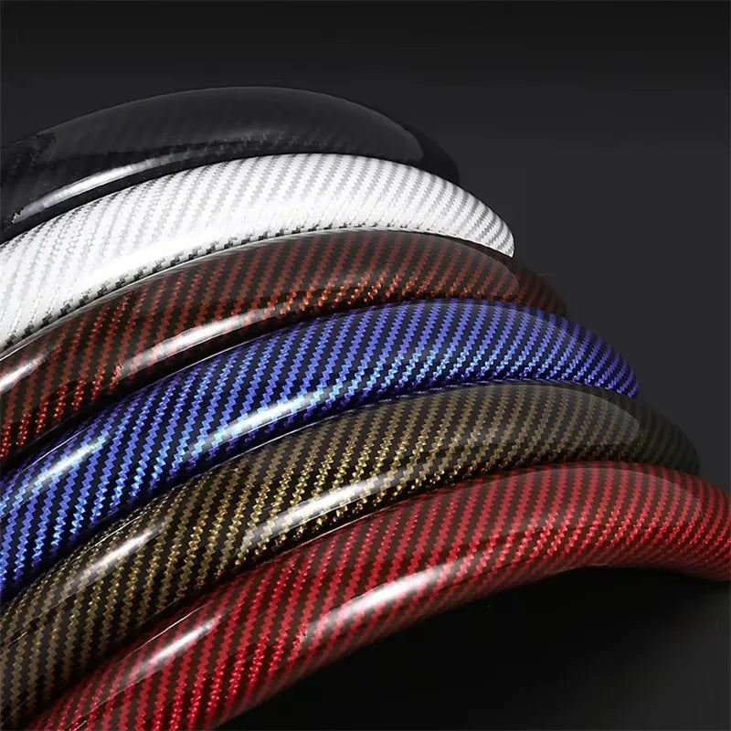 Car Universal 38cm Carbon Fiber Car Steering Wheel Cover Non-slip Card Cover Auto Steering Wheel Handle Booster Protective Cover