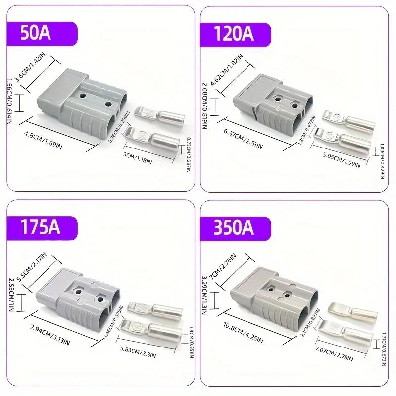 5/10pcs 50A/120A/175A/350A Battery Quick Connect Disconnect Connector 600V Towing Winch Quick Connect Wire Harness Plug