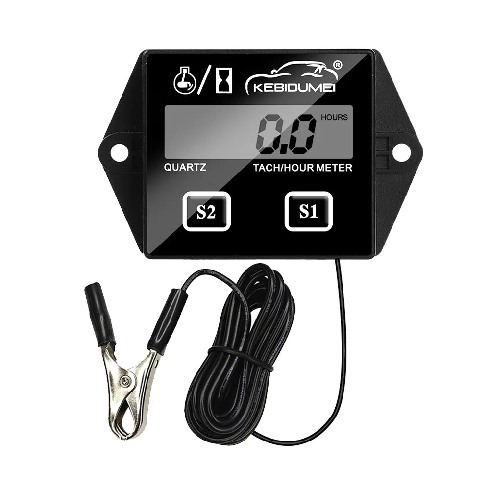 Digital Motor Speedmeter Engine  Hour Meter Tachometer Gauge RPM LCD Display For Gasoline 2/4 Stroke Boat Motorcycles Chainsaw