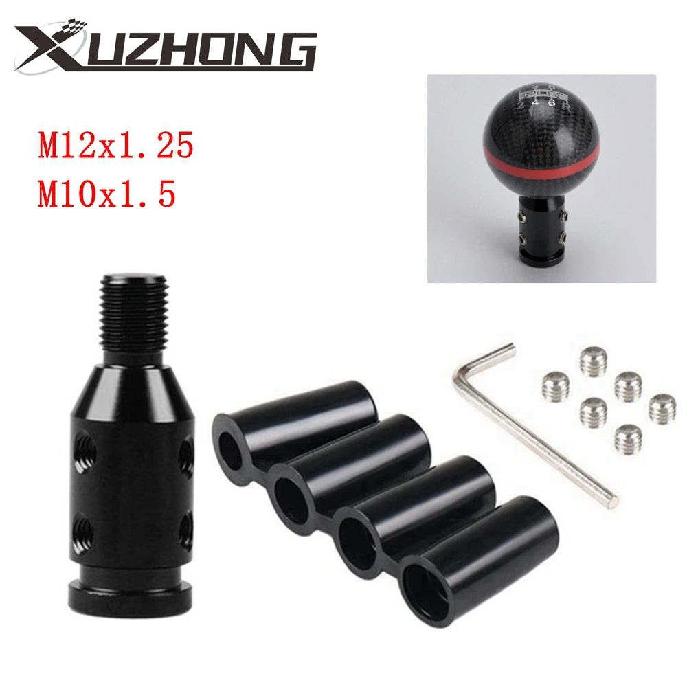 Universal Aluminum Alloy Car Auto Gear Manual Shift Knob Adapter Black for Non Threaded Shifters M12x1.25 M10x1.5 SK-1054-BK