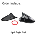 for Volkswagen VW Golf MK7 7.5 GTI 7 R Touran L 2013-2020 2x horn style add-on Rearview Mirror Cover Glossy Black