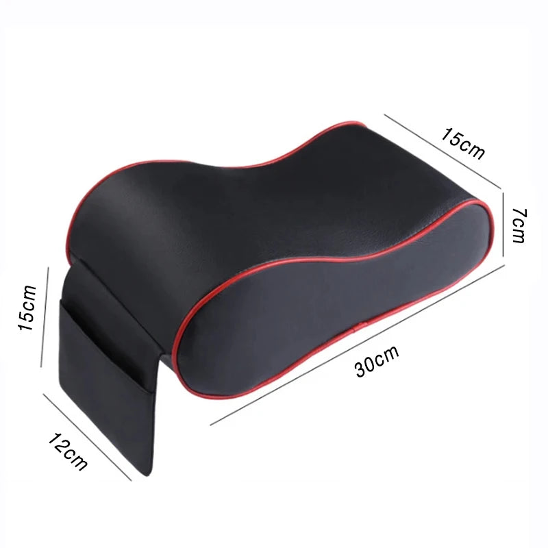 Car Armrest Pad Leather Auto Central Console Protection Cushion Thicken Memory Foam Auto Armrests Storage Box with Pocket