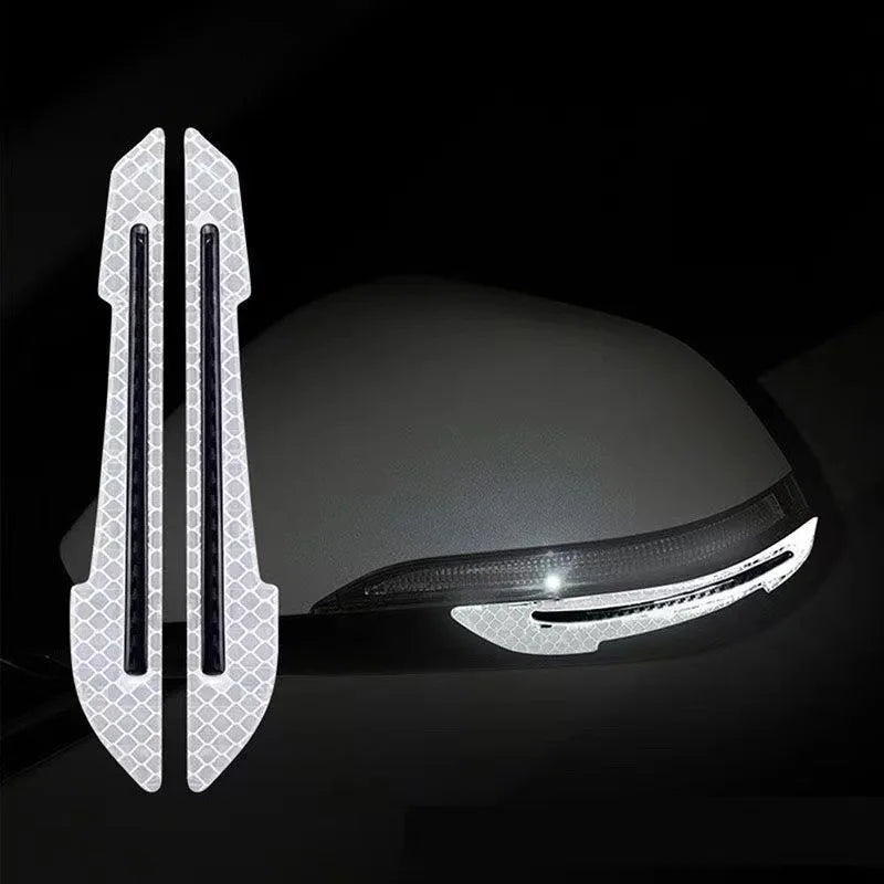 Car Reflective Stickers Door Edge Anti-collision Strips Fenders Glue Reflective Rearview Mirror Warning Stickers Body Scratches