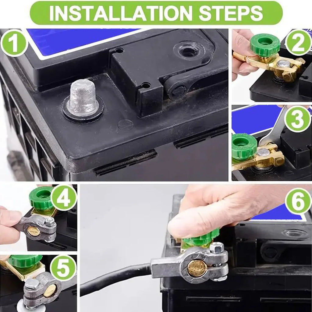 Universal Car Battery Switch Battery Terminal Link Switch Car Battery Power-off Switch Quick Cut-off Disconnect Protector RV