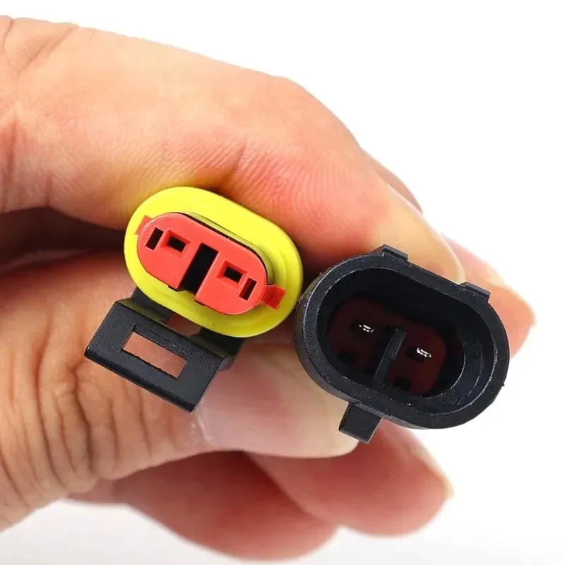 2Pin Automotive Electrical Connector Waterproof Male and Female Plug Cable Car Connector Plug Kit for LED Light Motorcycle Boat
