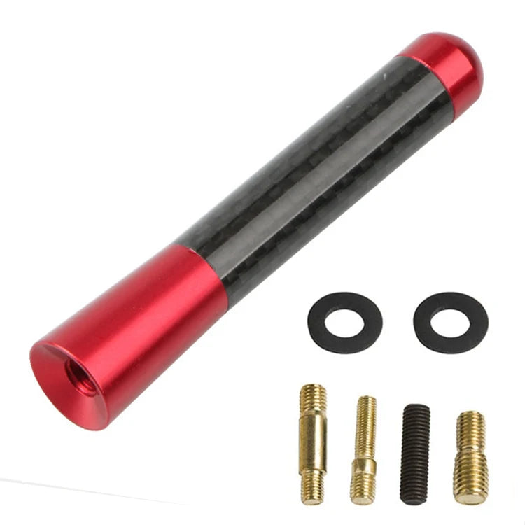 3.5cm/8cm/12cm Universal Car Short Radio Antenna Carbon Fiber Black Car Roof Antenna Radio Aerial FM/AM Metal Receiving Antennas