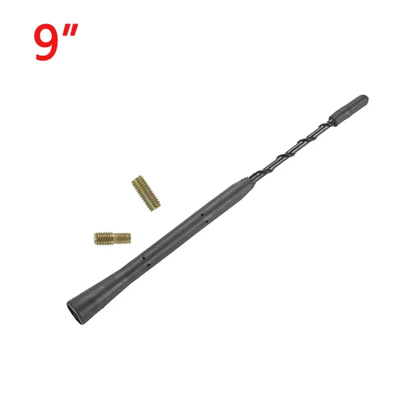 9/11/16 Inch Universal Car Anti-noise Flexible Roof Mast Whip Stereo Radio FM/AM Signal Aerial Amplified Antenna With Two Screws