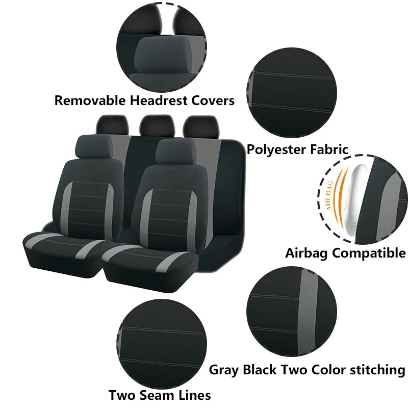 AUTOKING Universal Fabric Car Seat Covers Fit For Most Car SUV Truck Van Car Accessories Interior Seat Covers Car