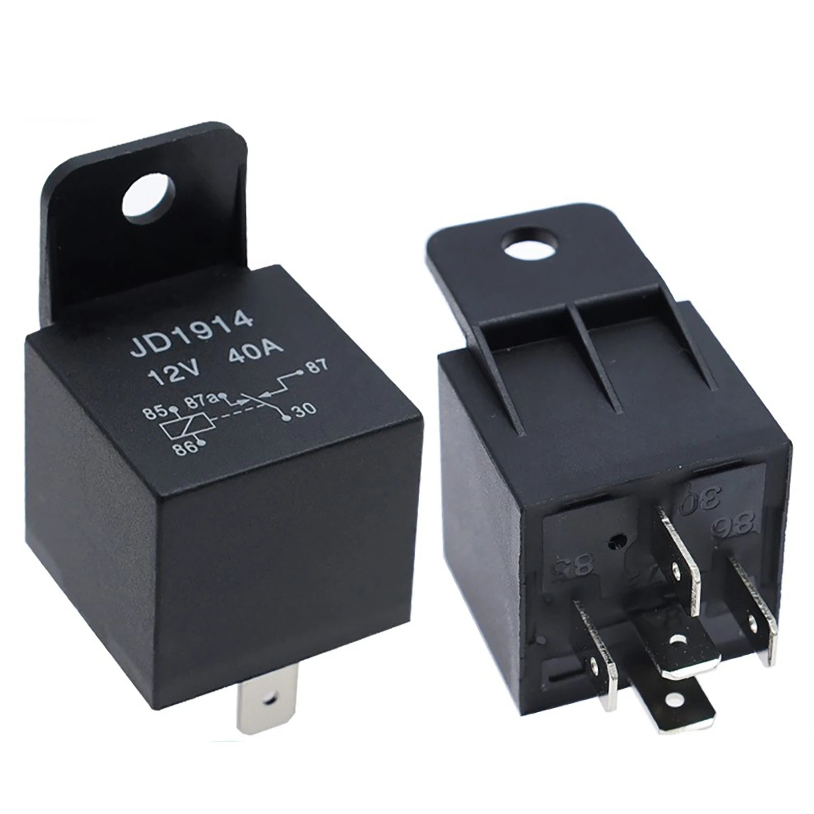 5Pcs Automotive Relay 12V or 24V 5Pin 40A Car Relay with Black Red Copper Terminal Auto Relay Socket SPDT Harness Cable